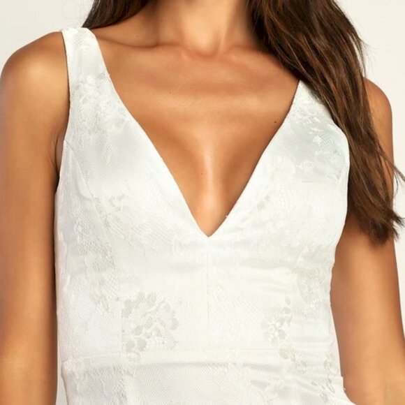 Made for Forever White Lace Mermaid Maxi Dress by Lulus Size Small - Picture 2 of 6